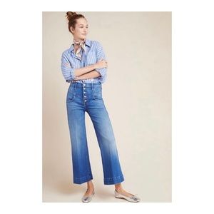 Mother Swooner Roller Yoke Crop in Double Vision 26